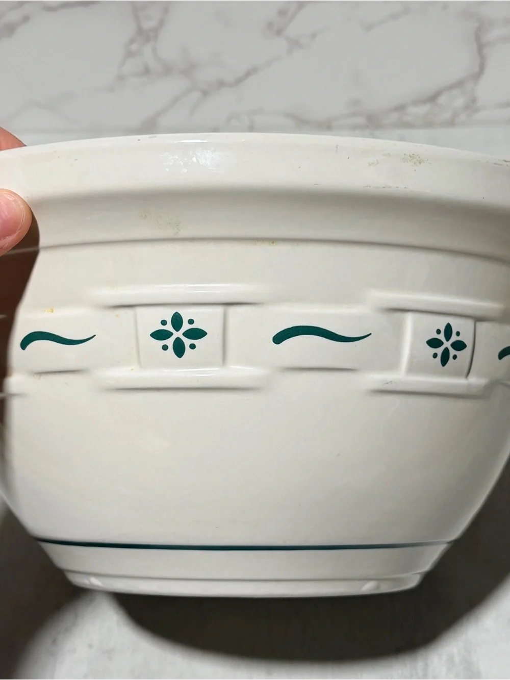 Longaberger Woven Traditions White Ceramic Mixing Bowl